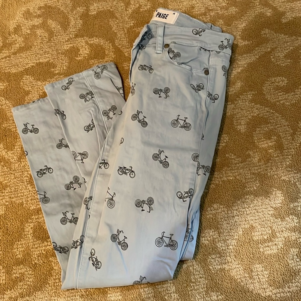 Paige bicycle printed skinny jeans